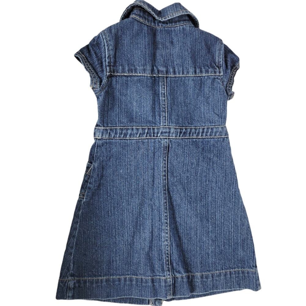 Genuine Kids from OshKosh Girls Blue Denim Floral Button Dress Size 2T - Picture 2 of 9